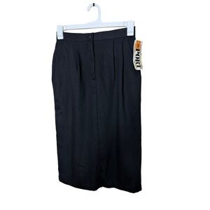 Vintage Sunny Sport by Sunny South Black Pleated Midi Skirt Size 8